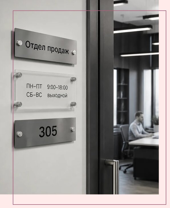Офисные таблички на дверь в Вольске по цене от 4962 р. | Аванза-Вль